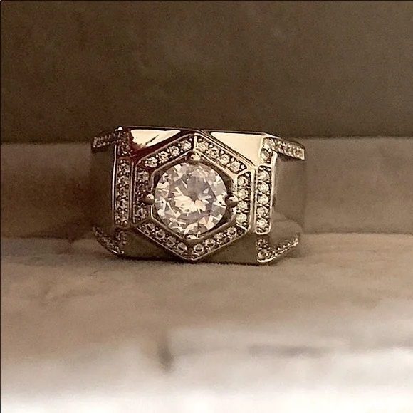 S925 White Moissanite Ring for Men